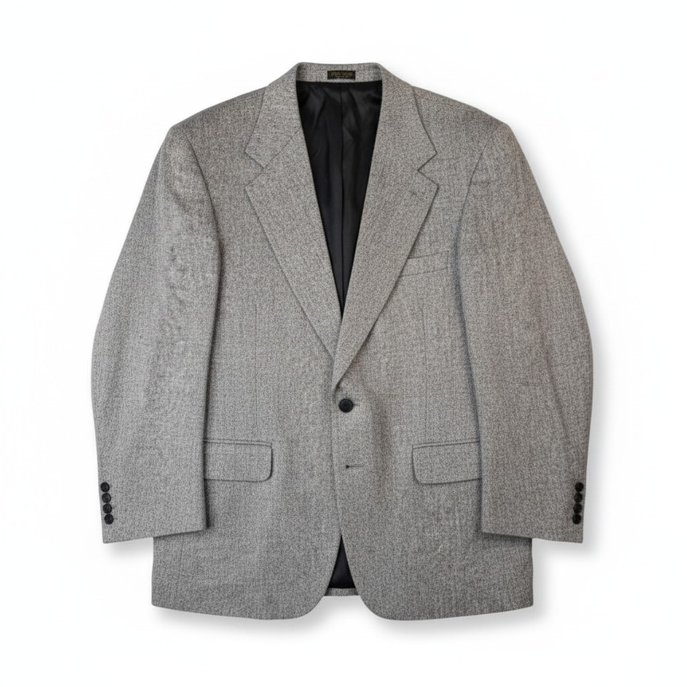 Tailor's Row by Deansgate 100% Silk Gray Herringbone Blazer 42L